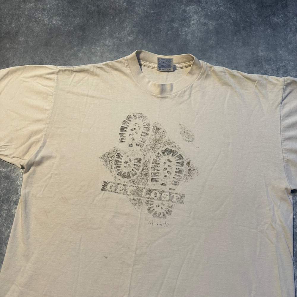 Vintage Get Lost Hiking Colorado T Shirt Mens Large Graphic‎ Print